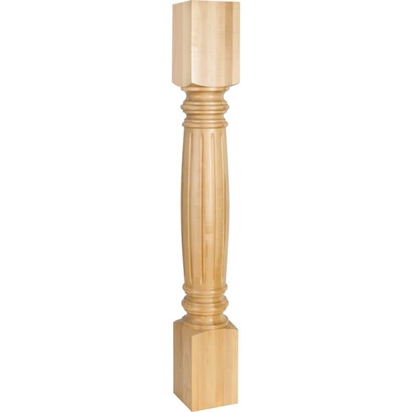 Hardware Resources 4-1/2" Wx4-1/2"Dx35-1/2"H Rubberwood Fluted Post P19RW - main